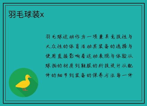 羽毛球装x